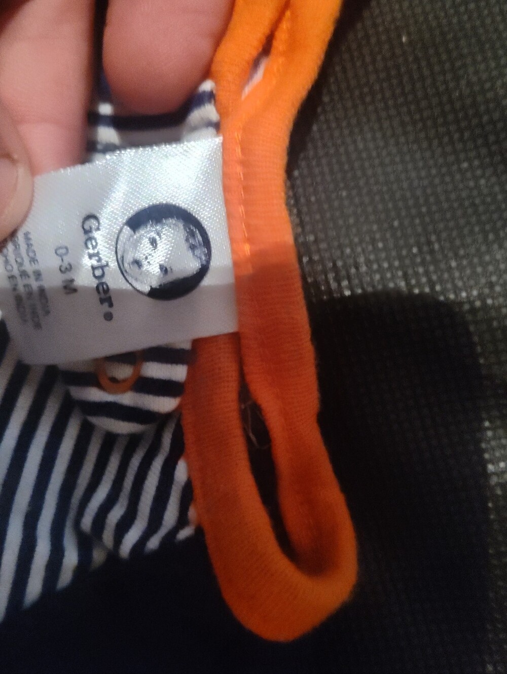Gerber Navy & Orange Striped Pj